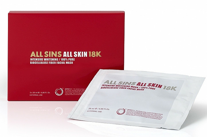 Intensywnie wybielająca maska do twarzy - All Sins 18k All Skin Intensive Whitening Mask — Zdjęcie N1