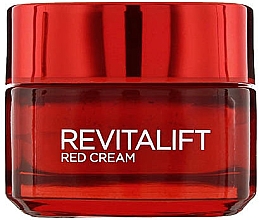 Energetyzujący krem przeciwzmarszczkowy do twarzy - L'Oréal Revitalift Red Cream 40+ — Zdjęcie N1