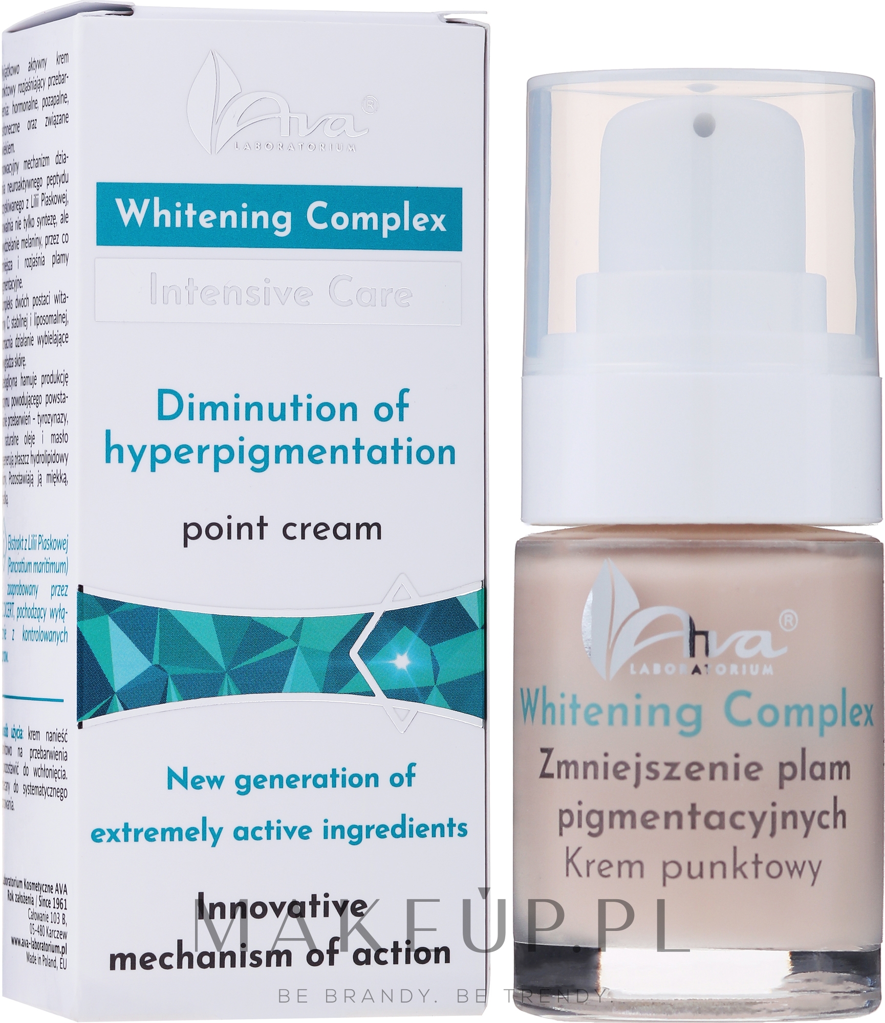 Rozjaśniający krem na przebarwienia - Whitening Complex Intensive Care Diminution Of Hyperpigmentation Active Point Cream — Zdjęcie 15 ml