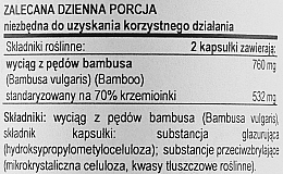 Suplement diety z krzem z bambusa na włosy, skórę i paznokcie - Now Foods Bamboo Silica Beauty — Zdjęcie N3