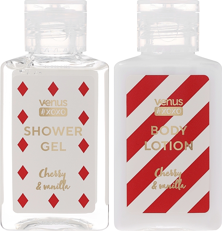 Zestaw - Venus Xoxo Mini Christmas Candy Shop Cherry & Vanilla (sh/gel/50ml + b/lot/50ml) — Zdjęcie N2