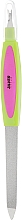 Kup Szafirowy pilnik do paznokci z nożykiem do usuwania skórek, 16 cm, zielono-różowy - Silver Style