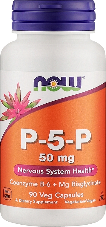 Witaminy P-5-P, 50 mg - Now Foods P-5-P Nervous System Health — Zdjęcie N1