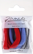 Kup Gumki do włosów, 6 szt., czerwona + niebieska + szara - Janeke
