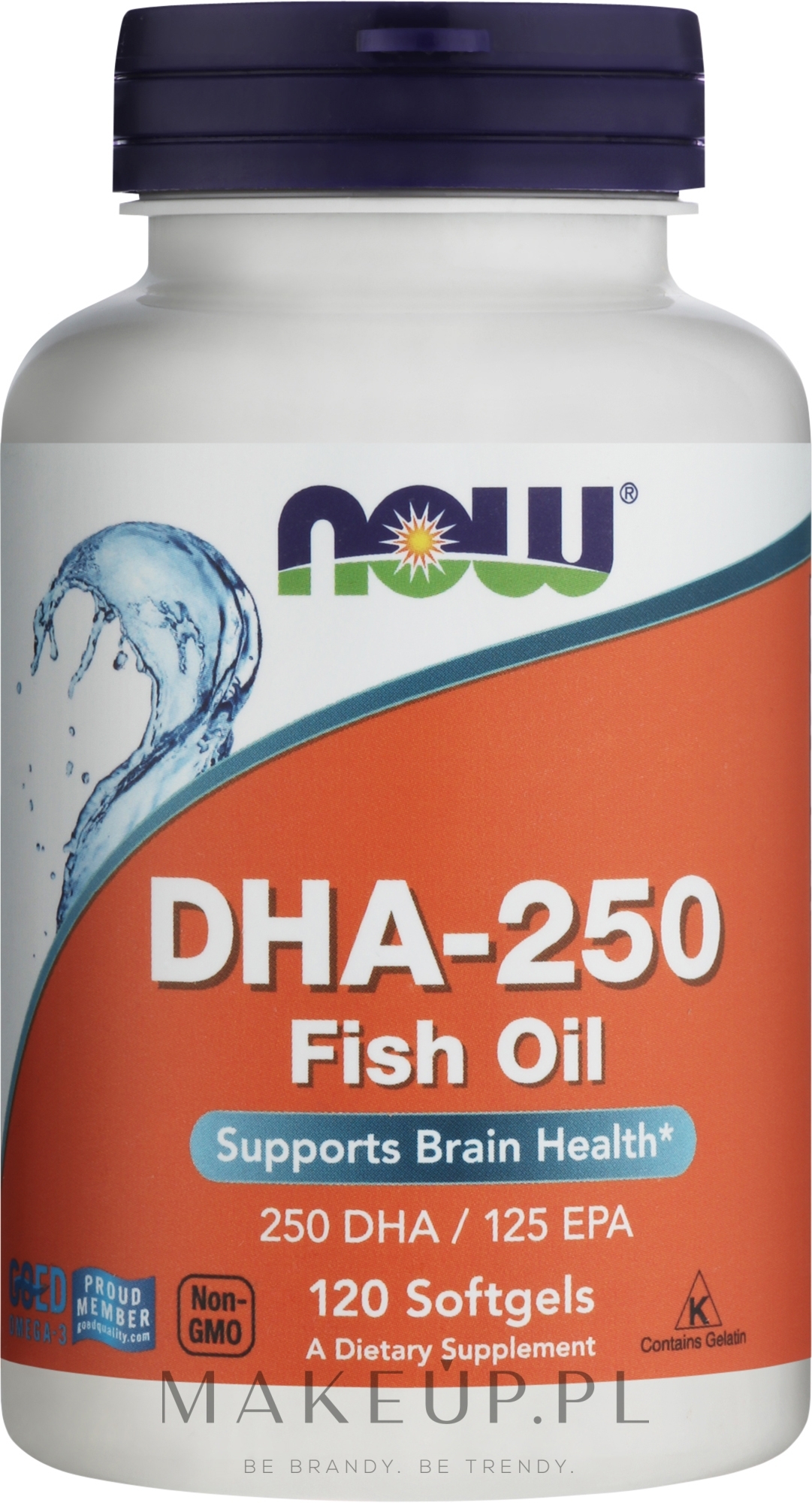Kapsułki żelowe Kwas DHA 250 mg - Now Foods DHA-250 Brain Supports — Zdjęcie 120 szt.