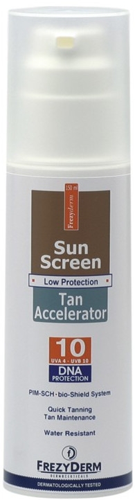 Przeciwsłoneczny krem do ciała przyspieszający opalanie - FrezyDerm Sun Sreen Tan Accelerator SPF 10 — Zdjęcie N1
