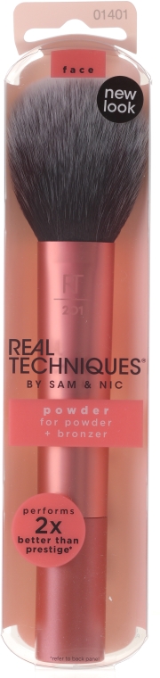 Pędzel do pudru, różowy, 201 - Real Techniques Powder Brush — Zdjęcie N1