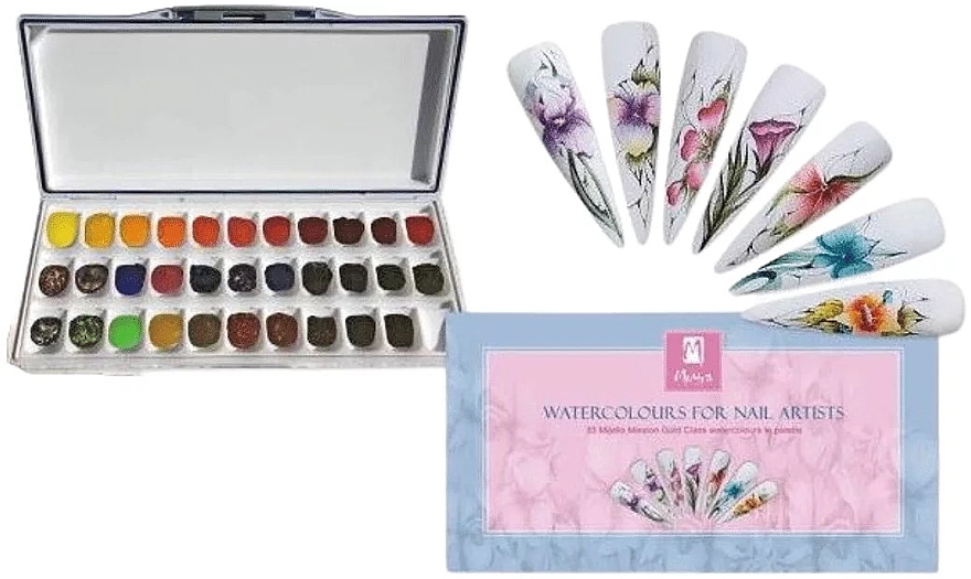 Zestaw akwareli do zdobienia paznokci - Moyra Watercolour For Nail Artists — Zdjęcie N1