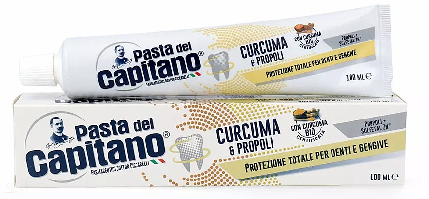 Pasta do zębów Kurkuma i propolis - Pasta Del Capitano, Turmeric & Propolis Ecological Packaging — Zdjęcie N4