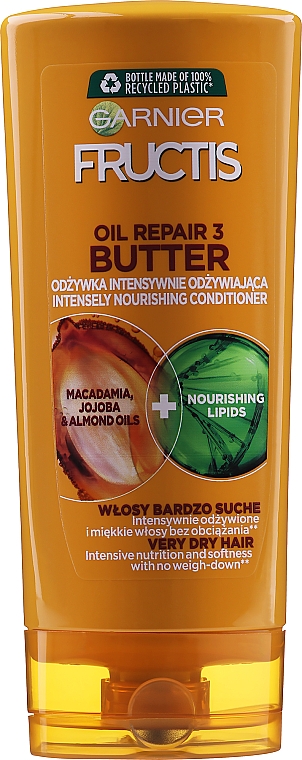 Wzmacniająca odżywka do włosów bardzo suchych i zniszczonych - Garnier Fructis Oil Repair 3 Butter Conditioner — Zdjęcie N1