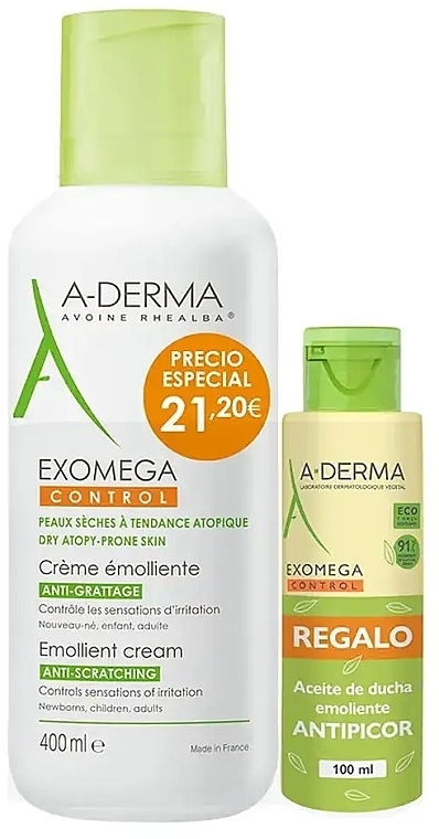 Zestaw - A-Derma Exomega Control (b/cr/400ml + shower/oil/100ml) — Zdjęcie N1