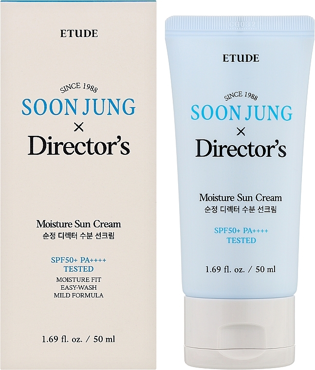 Nawilżający krem przeciwsłoneczny do twarzy - Etude House Soon Jung & Director’s Moisture Sun Cream SPF50+ PA+++ — Zdjęcie N2