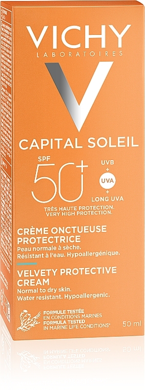Krem aksamitny do twarzy SPF 50+ - Vichy Capital Soleil SPF 50+ — Zdjęcie N2