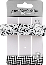 Automatyczna spinka do włosów Fashion Design, 28540, biała z wzorami - Top Choice Fashion Design HQ Line — Zdjęcie N1