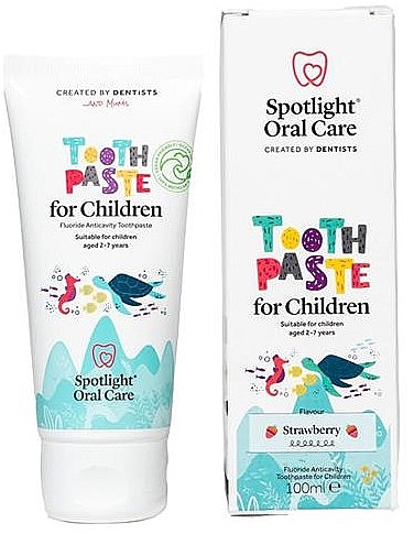 Pasta do zębów dla dzieci, od 2 do 7 lat, o smaku truskawkowym - Spotlight Oral Care Kids Total Care Toothpaste Strawberry — Zdjęcie N1