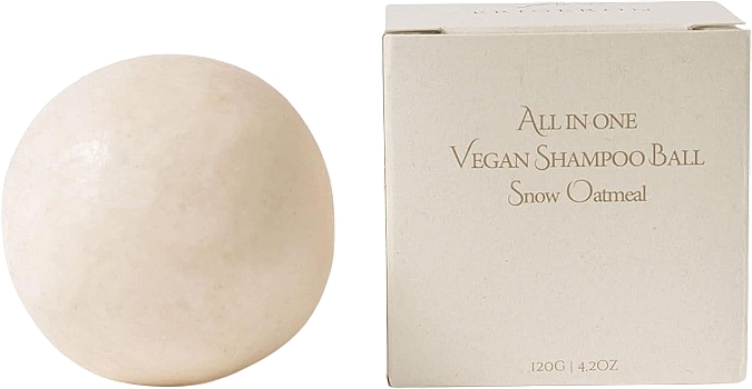 Szampon w kostce Snow Oatmeal, w opakowaniu tekturowym - Erigeron All in One Vegan Shampoo Ball Snow Oatmeal — Zdjęcie N1
