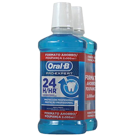 Zestaw do płukania jamy ustnej - Oral-B Pro-expert Professional Protection 24 Hour (mouthwash/2x500ml) — Zdjęcie N1