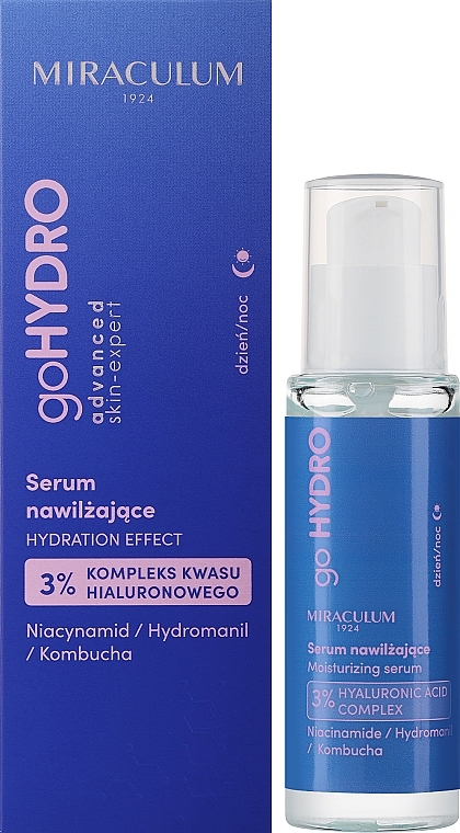 Wysoce skoncentrowane nawilżające serum do twarzy - Miraculum goHYDRO Advanced Skin-Expert Serum — Zdjęcie N1