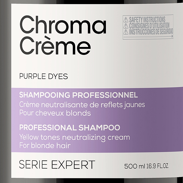Szampon do włosów blond neutralizujący żółte tony - L'Oreal Professionnel Serie Expert Chroma Creme Professional Shampoo Purple Dyes — Zdjęcie N8