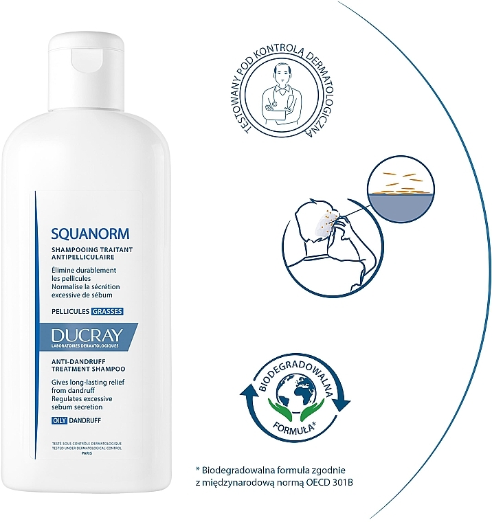 Szampon redukujący łupież tłusty - Ducray Squanorm Kertiol Shampoo — Zdjęcie N6