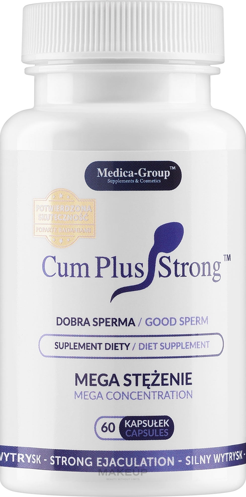 Suplement diety polepszający wytrysk - Medica-Group Cum Plus Strong Diet Supplement — Zdjęcie 60 szt.
