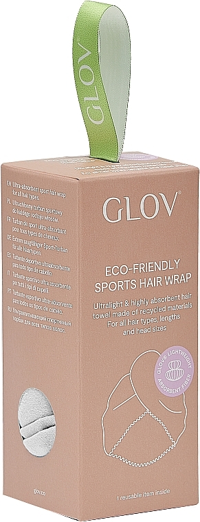 Sportowy turban-ręcznik do włosów, szary - Glov Eco-Friendly Sports Hair Wrap Grey — Zdjęcie N3