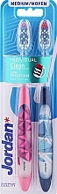 Szczoteczki do zębów, medium, różowa ze wzorem + niebieska ze wzorem - Jordan Individual Clean Medium — Zdjęcie N1