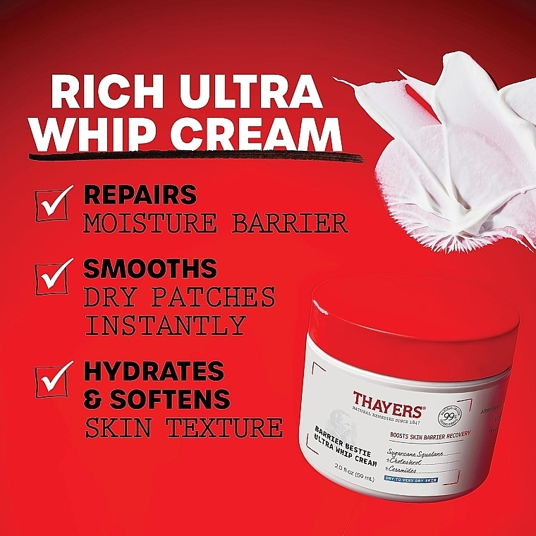 Krem do skóry suchej i bardzo suchej - Thayers Barrier Bestie Ultra Whip Cream — Zdjęcie N4