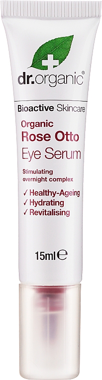 Serum do skóry wokół oczu Organiczna róża damasceńska Otto - Dr Organic Bioactive Skincare Rose Otto Eye Serum