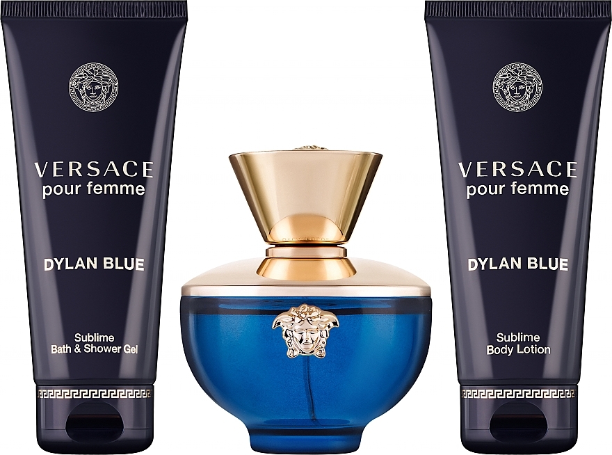 Versace Pour Femme Dylan Blue - Zestaw (edp 100 ml + edp/mini 5 ml + sh/g 100 ml + b/lot 100 ml) — Zdjęcie N1