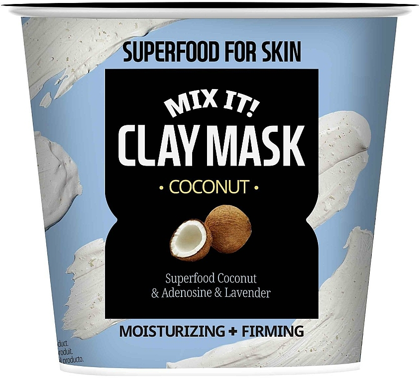 Nawilżająco-ujędrniająca maska glinkowa do twarzy Kokos - Superfood for Skin MIX IT! Clay Mask Coconut — Zdjęcie N1