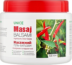 Żel-balsam do masażu z papryką, papryczką chili i kofeiną - Unice Balsam — Zdjęcie N1