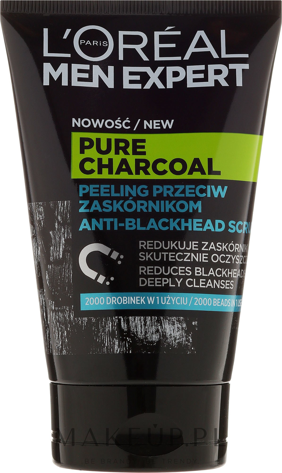 Peeling do twarzy przeciw zaskórnikom dla mężczyzn - L'Oreal Paris Men Expert Pure Charcoal Anti-Blackhead Scrub — Zdjęcie 100 ml