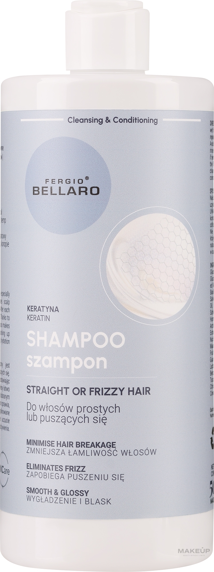 Szampon do włosów prostych i kręconych z keratyną - Fergio Bellaro Keratin Straight Or Frizzy Hair Shampoo — Zdjęcie 500 ml