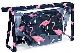 Kup Damska kosmetyczka 3 w 1 Flamingo, granatowa - Ecarla