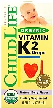 Organiczna witamina K2 dla dzieci o smaku jagodowym, krople - Child Life Organic Vitamin K2 Drops — Zdjęcie N2