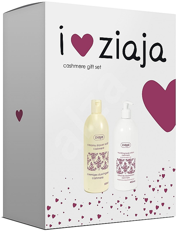 Zestaw - Ziaja Cashmere Proteins Gift Set (shower/soap/500ml + body/lot/400ml) — Zdjęcie N1