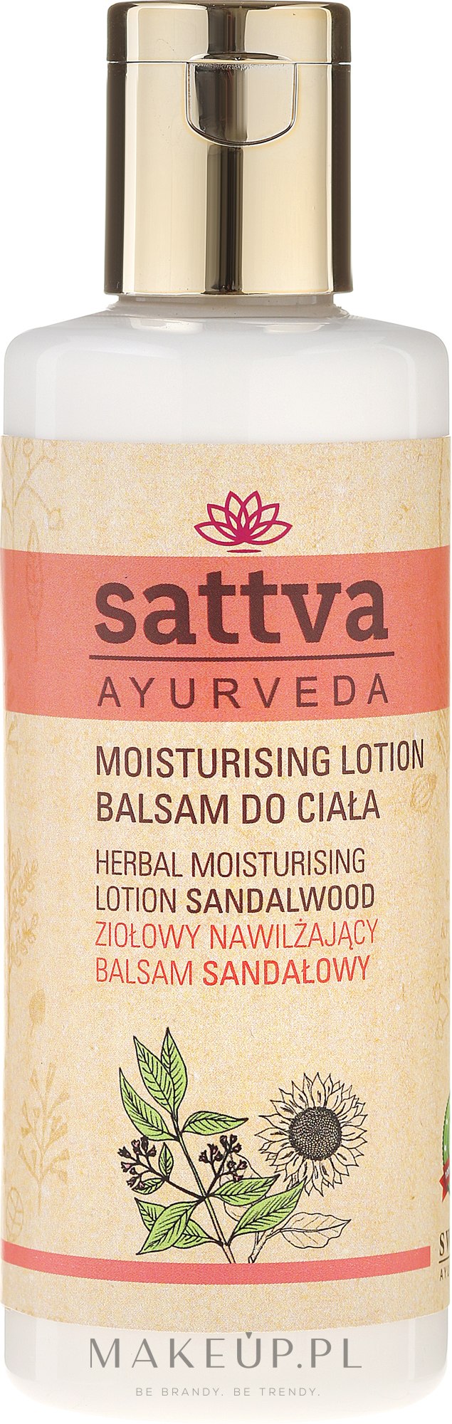 Ziołowy nawilżający balsam do ciała Drzewo sandałowe - Sattva Ayurveda Herbal Moisturising Lotion Sandalwood — Zdjęcie 210 ml