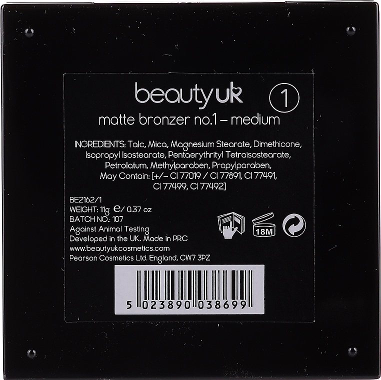 Matowy bronzer do twarzy - Beauty UK Matte Bronzer — Zdjęcie N3