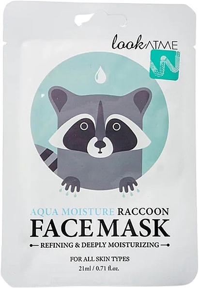 Maska w płachcie Nawilżająca - Look At Me Aqua Moisture Raccoon Face Mask — Zdjęcie N1