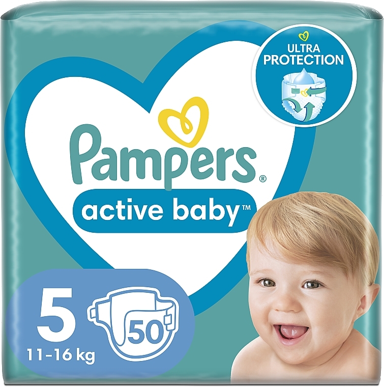 Pampers Active Baby, 5 pieluszek (11-16 kg), 50 szt. - Pampers — Zdjęcie N1