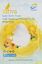 Kup Pianka do kąpieli dla niemowląt z bananem i nagietkiem #803 - Sativa Baby Care Baby Bath Foam With Banana And Calendula