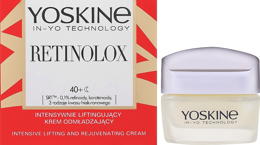 Intensywnie odmładzający krem liftingujący - Yoskine Retinolox 40+ Intensive Lifting and Rejuvenating Cream — Zdjęcie N2