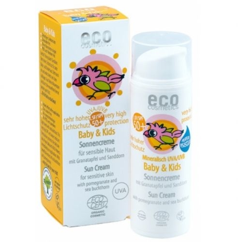 Przeciwsłoneczny krem dla dzieci SPF 50 do skóry wrażliwej - Eco Cosmetics Baby Sun Cream SPF 50