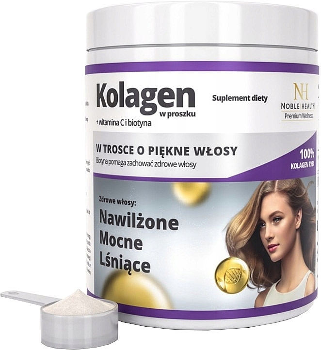 Suplement diety Kolagen + witamina C + biotyna - Noble Health Collagen + Vitamin C & Biotin — Zdjęcie N1