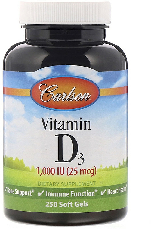 Witamina D3, 1000mg - Carlson Labs Vitamin D3 — Zdjęcie N1