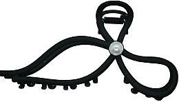 Spinka do włosów, kokarda z perełką, czarna - Lolita Accessories — Zdjęcie N1