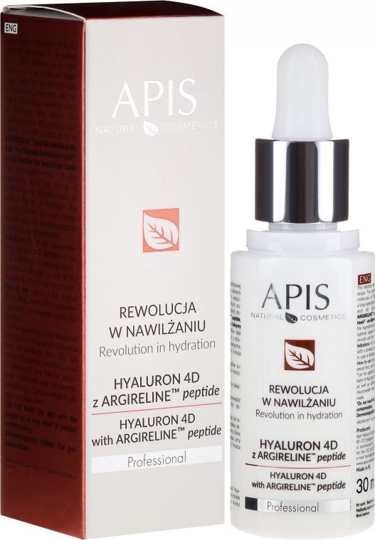 Nawilżające serum do twarzy - APIS Professional Hyaluron 4D + Argireline Peptide — Zdjęcie N1