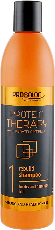 Odbudowujący szampon do włosów suchych i zniszczonych - Prosalon Protein Therapy + Keratin Complex — Zdjęcie N1