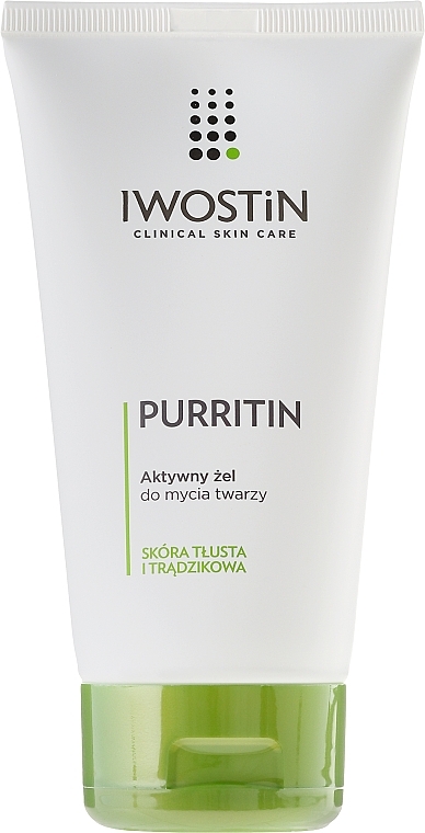 PRZECENA! Aktywny żel do mycia twarzy do skóry tłustej i trądzikowej - Iwostin Purritin Active Gel * — Zdjęcie N1